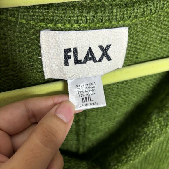 Flax Green Mohair Blend Poncho Sweater Sz M - Picture 5 of 11